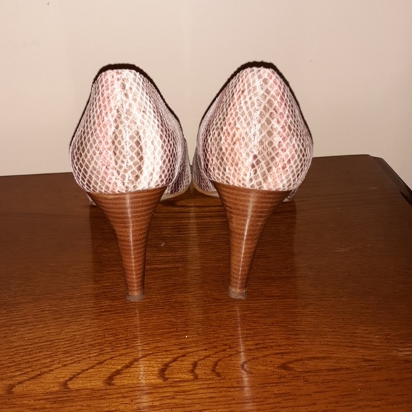Moda Reflex Faux Snakeskin Peep Toe Heels - Picture 4 of 5